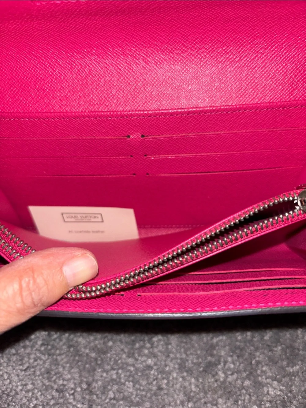 Louis Vuitton Hot Pink Epi Leather Flap Wallet with Silver LV Emblem